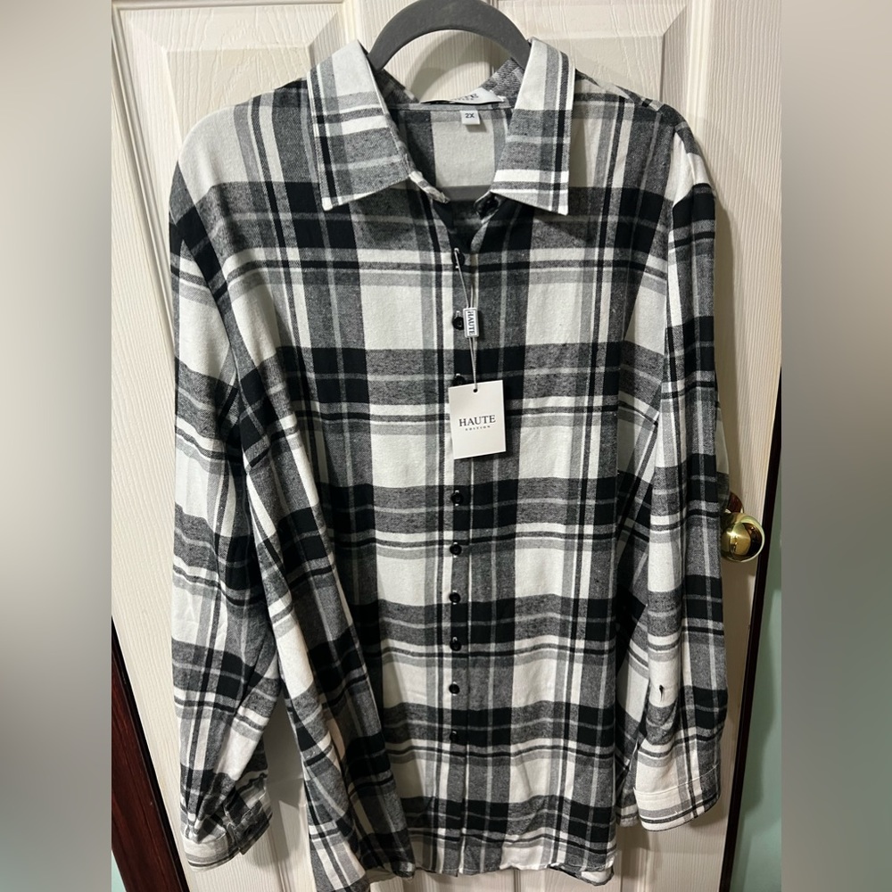 Tunic length flannel size 2X